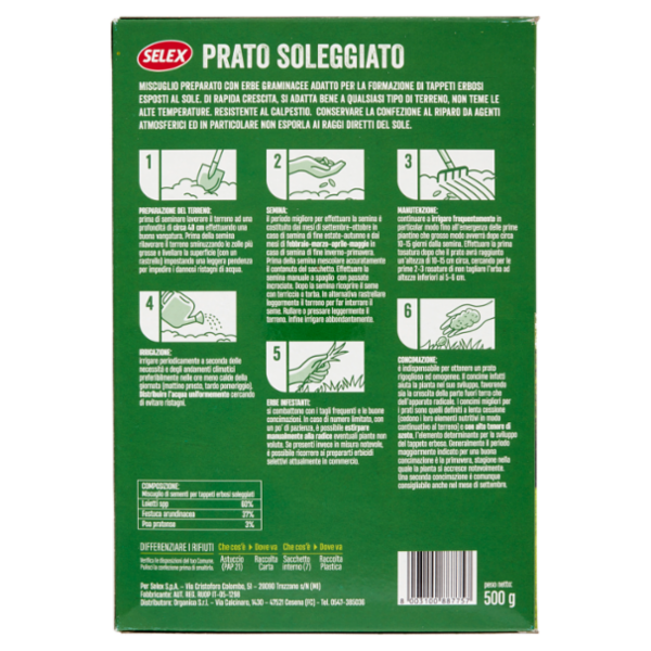 Selex Giardinaggio Sementi Prato Soleggiato 500 g