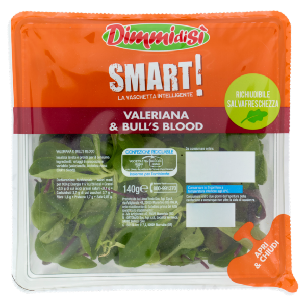 DimmidiSì Smart! La Vaschetta Intelligente Valeriana & Bull's Blood 140 g