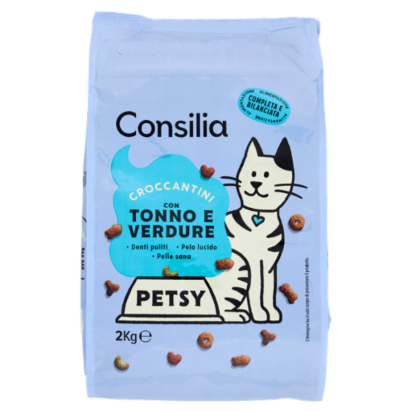 Consilia Petsy Gatto Croccantini con Tonno e Verdure 2 kg