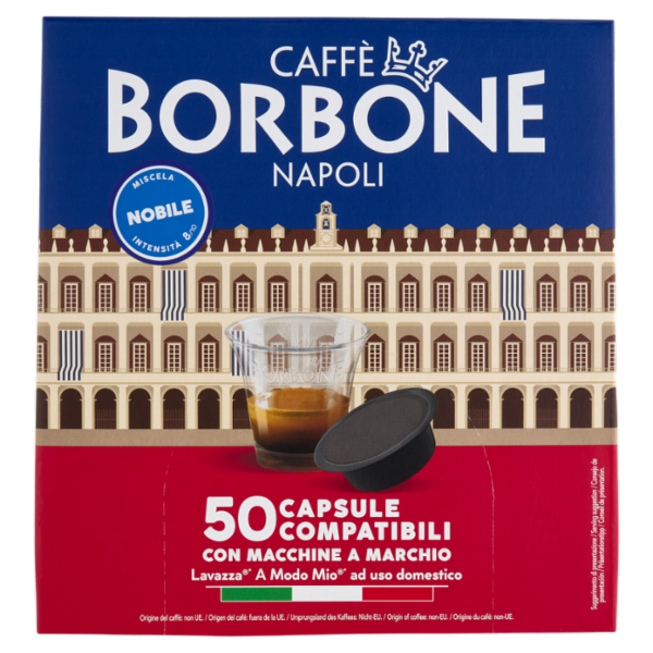 Caffè Borbone Miscela Nobile Capsule Compatibili Lavazza* A Modo Mio* ad uso domestico 50 x 7,2 g