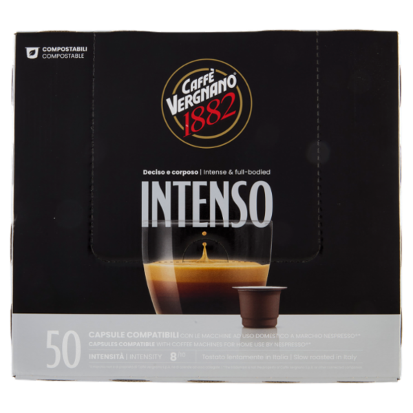 Caffè Vergnano 1882 Intenso Capsule Compatibili Nespresso* 50 x 5 g