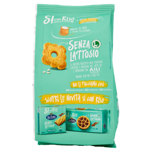 Riso Scotti Si con Riso Senza Lattosio Biscotto Rustico con Riso 350 g