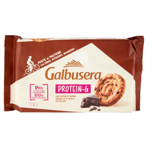 Galbusera Protein-G con Fiocchi di Avena, Granella di Soia e Cioccolato 6 x 50 g