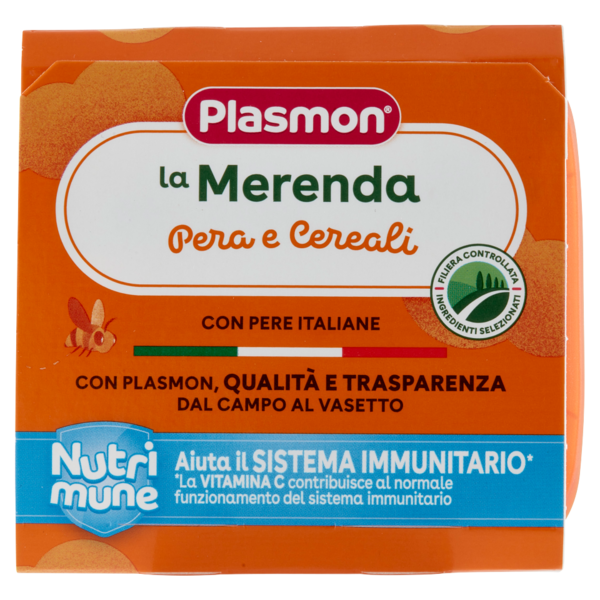 Plasmon la Merenda dei bambini Pera e Cereali 2 x 120 g