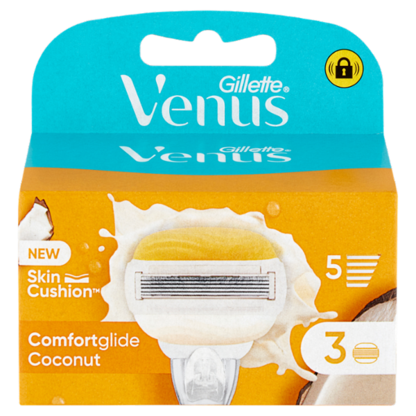 Gillette Venus Lamette Rasoi Donna Comforglide Cocco Plus Olaz per Rasoio a 5 Lame, Confezione da 3