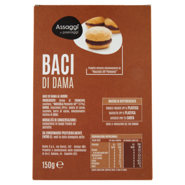 Assaggi e paesaggi Baci di Dama 150 g