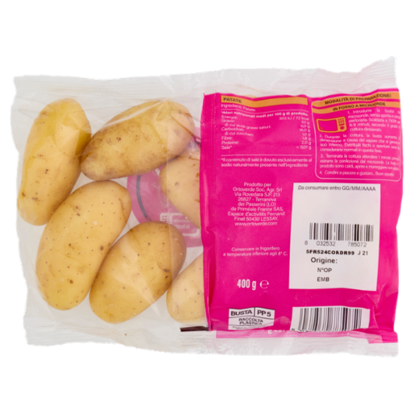 Ortoverde Micro Chef Patate 400 g