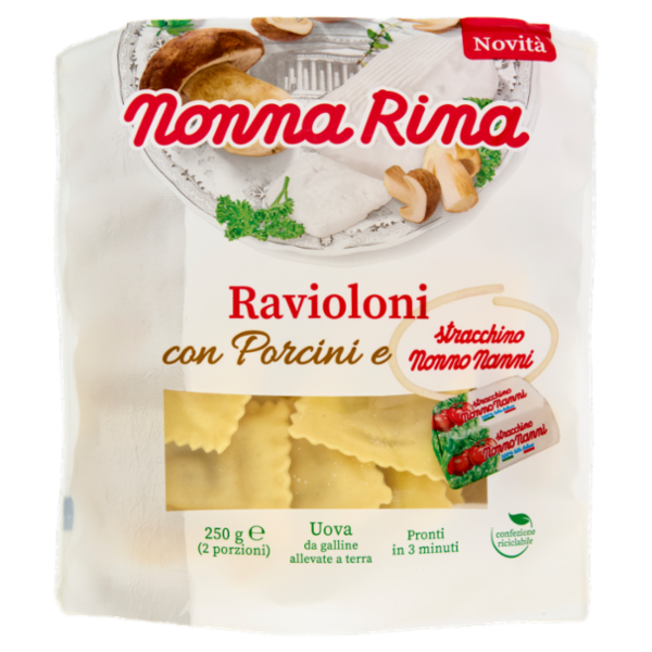 Nonna Rina Ravioloni con Porcini e stracchino Nonno Nanni 250 g