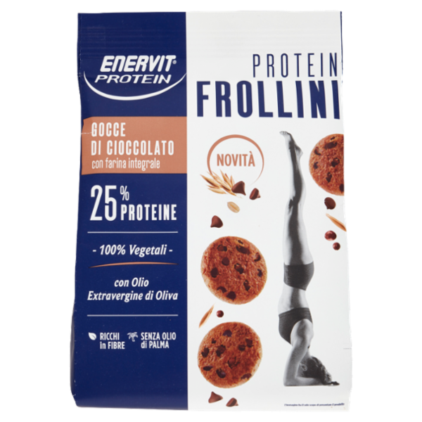 Enervit Protein 100% Vegetali Protein Frollini Gocce di Cioccolato con farina integrale 200 g