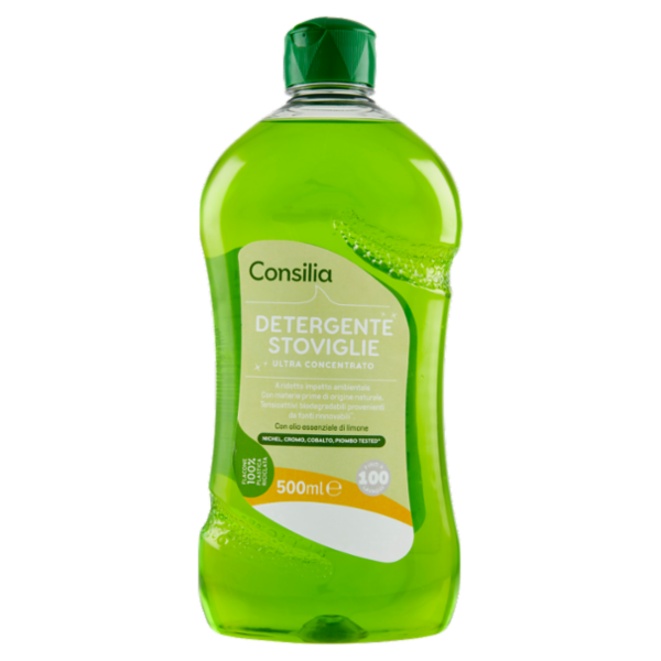Consilia Detergente per Stoviglie Concentrato Limone Biologico 500 ml