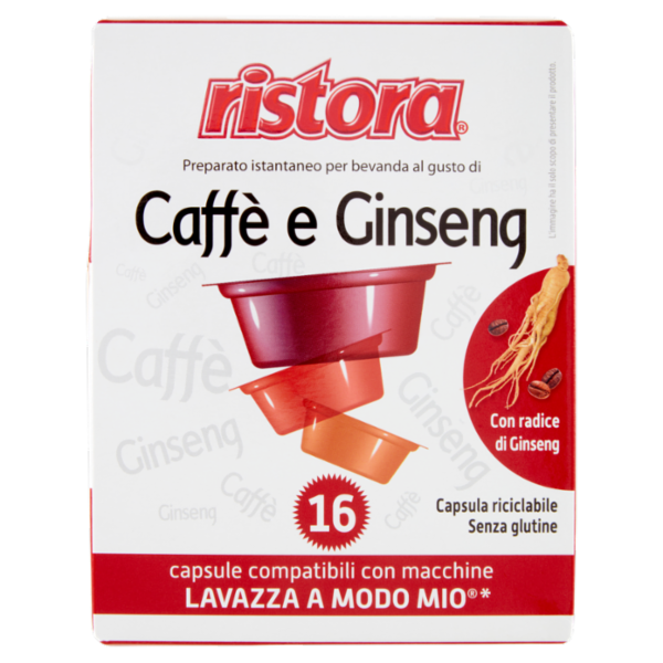 ristora Caffè e Ginseng capsule compatibili con macchine Lavazza a Modo Mio* 16 x 8,5 g