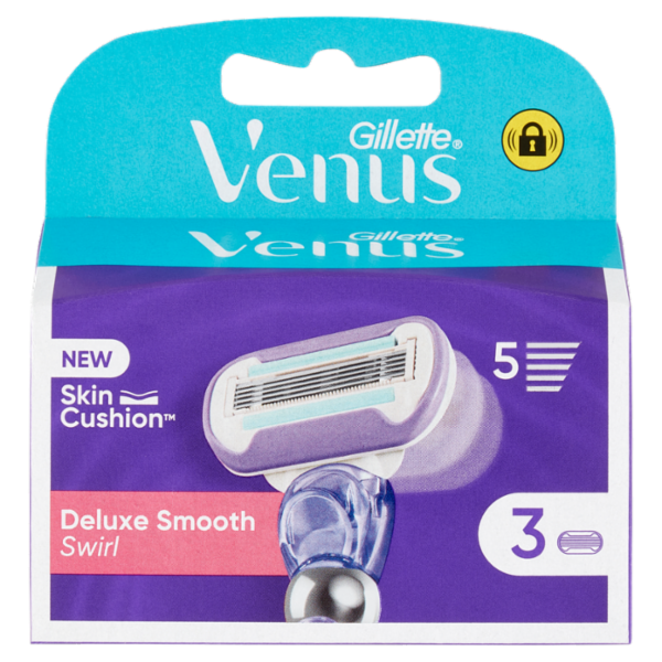 Gillette Venus Lamette Rasoi Donna Deluxe Smooth Swirl per Rasoio a 5 Lame, Confezione da 3