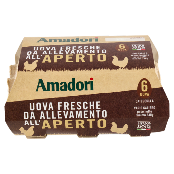 Amadori 6 Uova Fresche da Allevamento all'Aperto 330 g