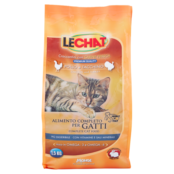 LeChat Croccantini con Carne Fresca Pollo e Tacchino 1,5 kg