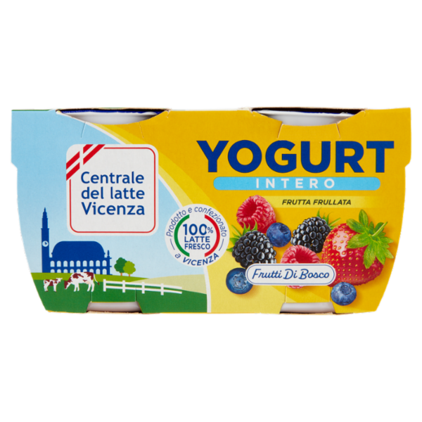 Centrale del latte Vicenza Yogurt Intero Frutta Frullata Frutti di Bosco 2 x 125 g