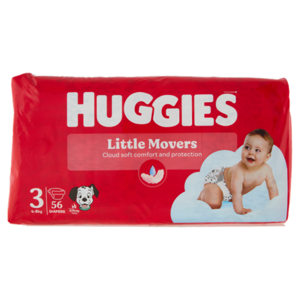 Huggies Little Movers Pannolini 3 4-9 Kg 56 pz