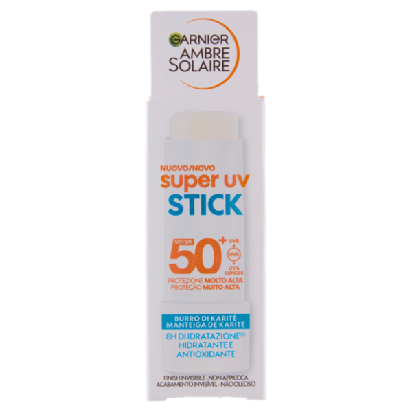 Garnier Ambre Solaire Super UV Stick SPF 50⁺ Burro di Karitè 9 ml