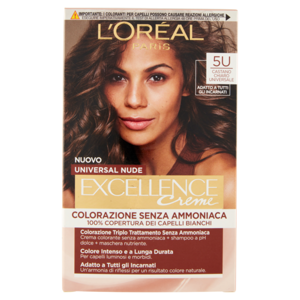 L'Oreal Paris Colorazione permanente senza ammoniaca, Riflesso Universale, Castano Chiaro 5U