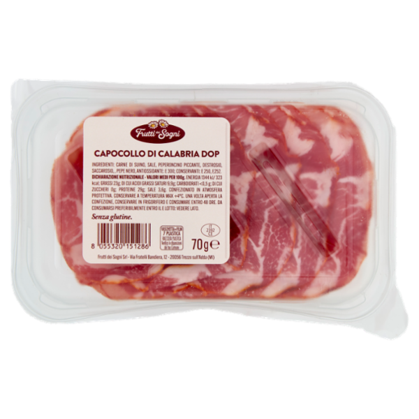 Frutti dei Sogni Tradizioni di Calabria in Tavola il Capocollo di Calabria DOP 70 g