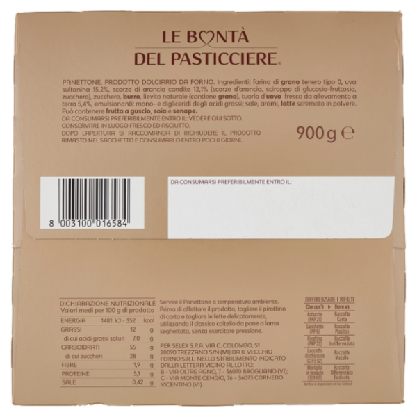 Le Bontà del Pasticciere Panettone Classico 900 g