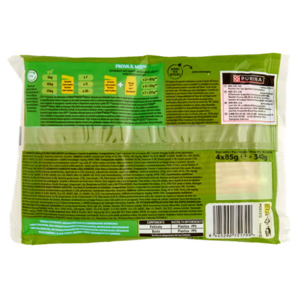 PURINA FRISKIES In Gelatina Con Manzo e Carote 4 x 85 g