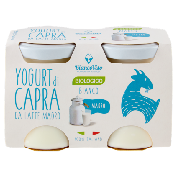 BiancoViso Yogurt di Capra Biologico Bianco Magro 2 x 125 g