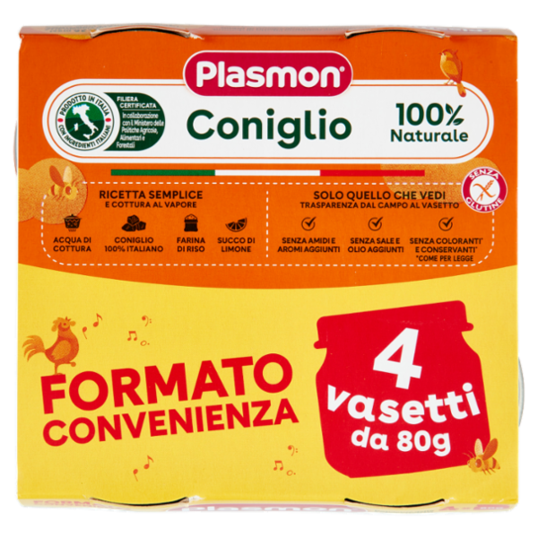Plasmon Omogeneizzato Coniglio con cereale 4 x 80 g