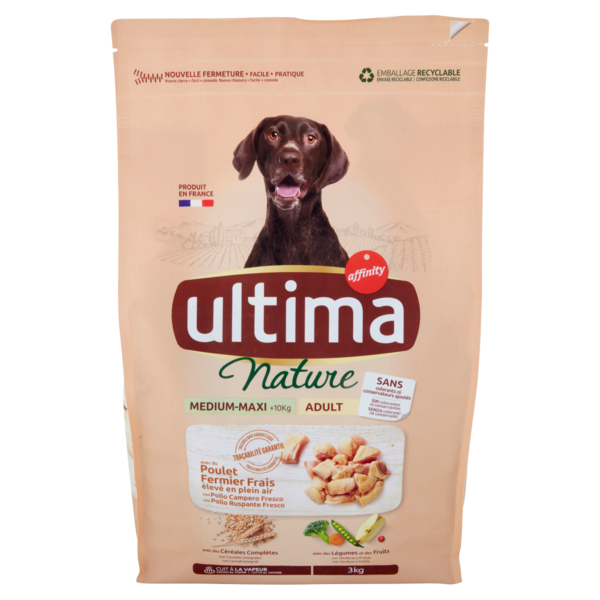 Ultima Nature Dog Medium-Maxi +10kg Adult con Pollo Fresco 3 kg