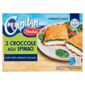 Capitan Findus 3 Croccole Agli Spinaci Con 100% Filetti Di Merluzzo 300 g
