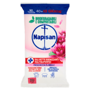 Napisan Salviette Igienizzanti Multisuperfici Freschezza Floreale 40 + 10 Pz