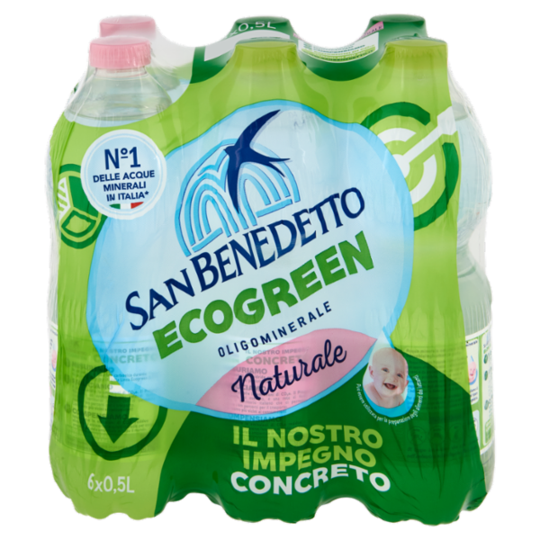 San Benedetto Acqua Naturale Popoli Terme Ecogreen 6 x 0,5L