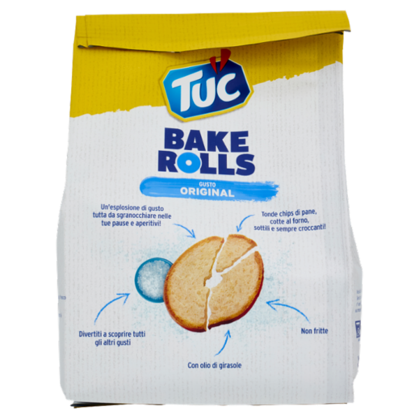 Tuc Bake Rolls, Chips di Pane Sottile e Croccante gusto sale 150 g