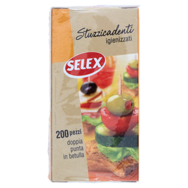 Selex Stuzzicadenti Doppia Punta in Betulla 200 pezzi