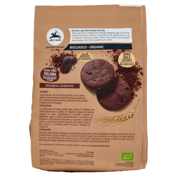 alce nero Frollini al Cacao con Fave di Cacao 250 g