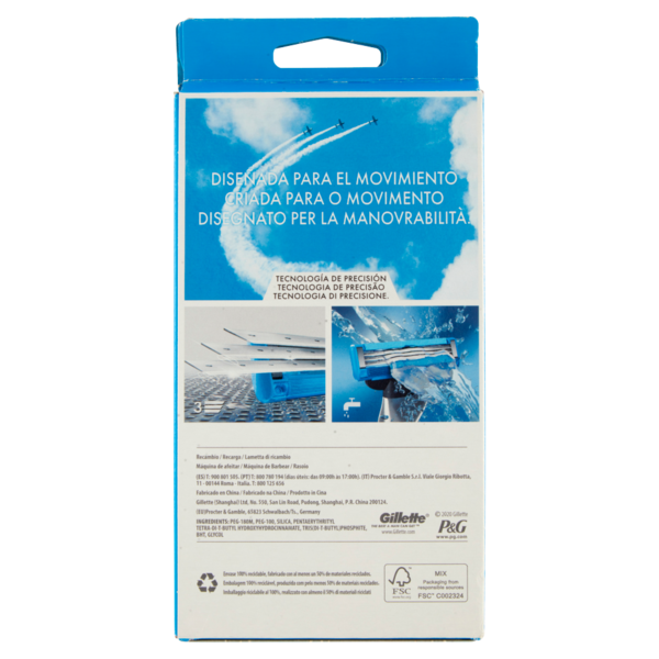 Gillette Rasoio da Uomo Mach3 Turbo Manico + Lamette di Ricambio, 2 Ricariche