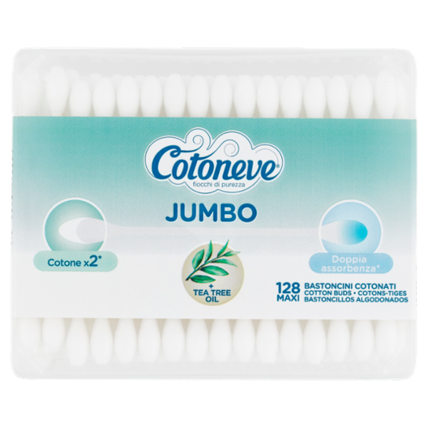 Cotoneve Jumbo Maxi Bastoncini Cotonati 128 pz