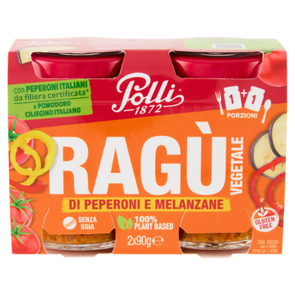 Polli Ragù Vegetale di Peperoni e Melanzane 2 x 90 g