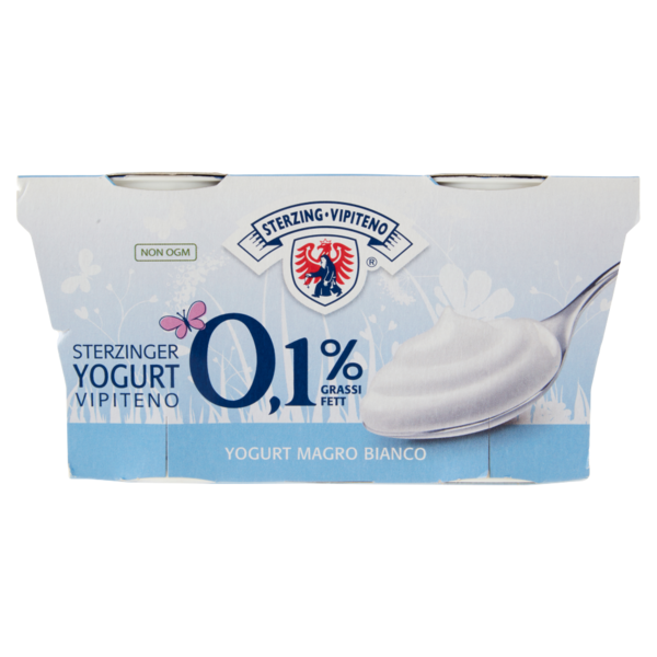 Sterzing Vipiteno 0,1% Grassi Yogurt Magro Bianco 2 x 125 g