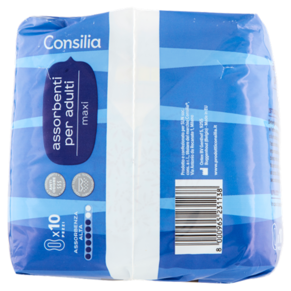 Consilia Assorbenti per Adulti Anatomici per Incontinenza Leggera Misura Maxi 10 pezzi
