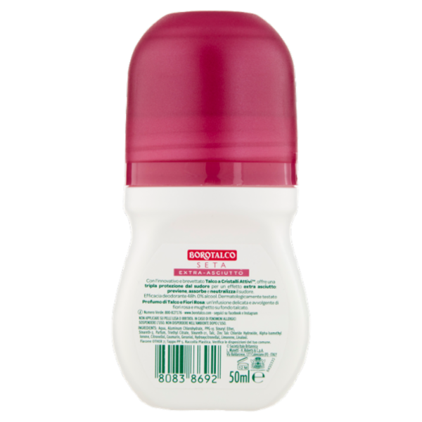 Borotalco Seta Profumo di Talco e Fiori Rosa Deo Roll On 50 ml