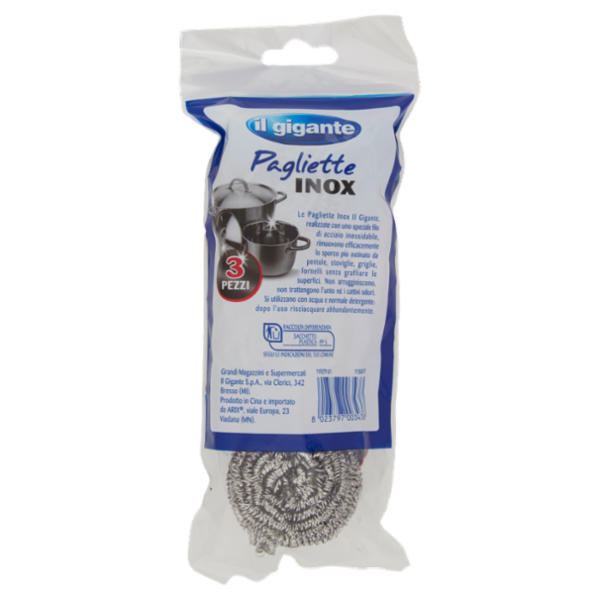IL GIGANTE Pagliette Inox 3 pz