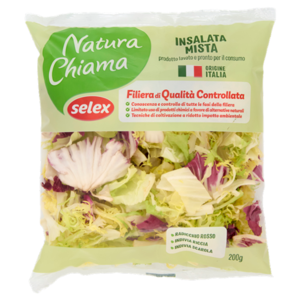 Selex Natura Chiama Insalata Mista Lavata e Pronta per il Consumo 200 g