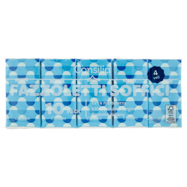 Consilia Fazzoletti di Carta 4 Veli 9x10 pacchetti