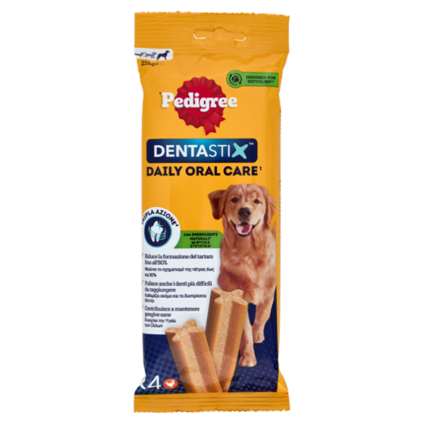 Pedigree Dentastix Snack per igiene orale Cane Grande 4 Pezzi 154 g