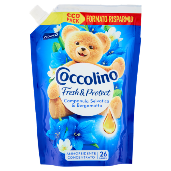 Coccolino Ammorbidente Concentrato Fresh & Protect Campanula Selvatica & Bergamotto 26 Lavaggi 600ml