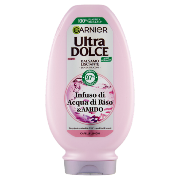 Garnier Ultra Dolce Infuso di Acqua di Riso & Amido, Balsamo Lisciante 250 ml