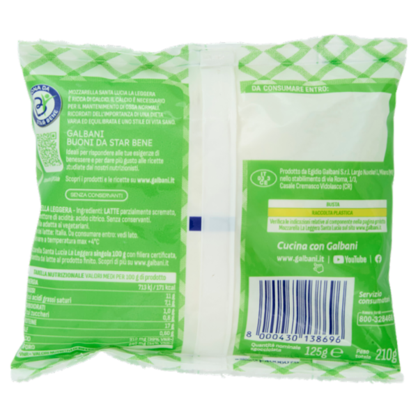 Galbani Santa Lucia La Leggera Mozzarella 125 g