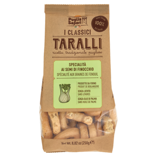 Puglia Sapori I Classici Taralli Specialità ai Semi di Finocchio 250 g