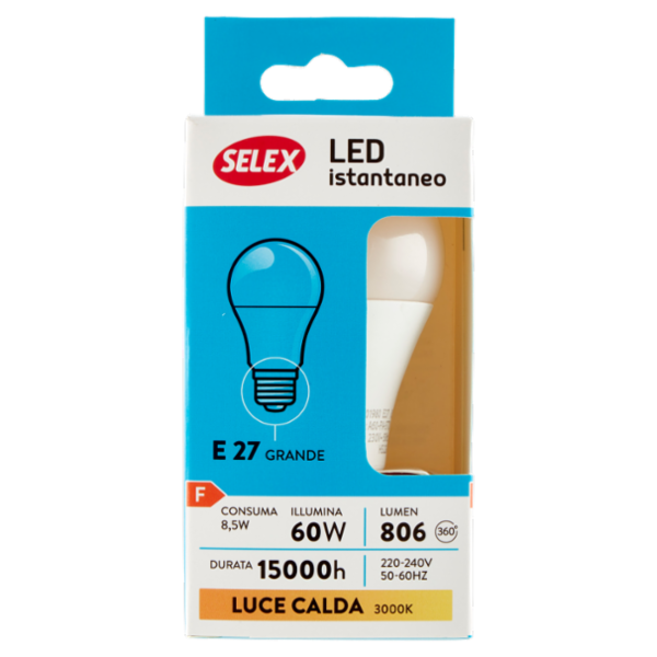 Selex Lampadina Led Goccia E27 9W Luce Calda