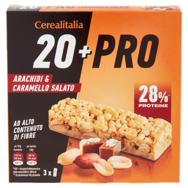 Cerealitalia 20+Pro Arachidi & Caramello Salato 3 x 38 g